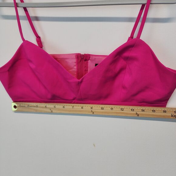 Nasty Gal Pink Tailored Bralette Size 10 V-neck Back Zip Adjustable Barbiecore - Picture 9 of 12